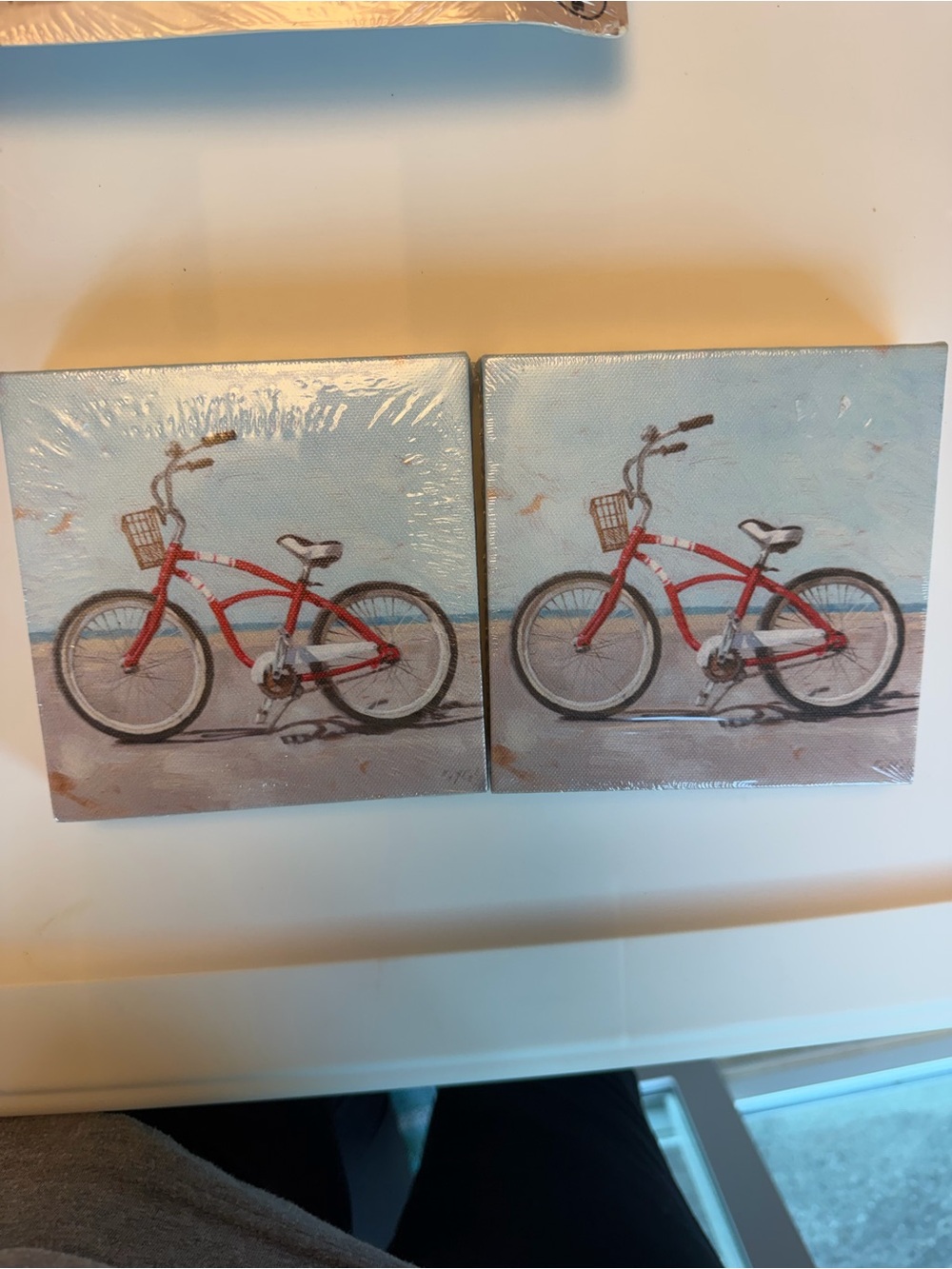 2 Red Bicycle Canvas Wall Art - Home Wall Decor. Retails $48 on Website.